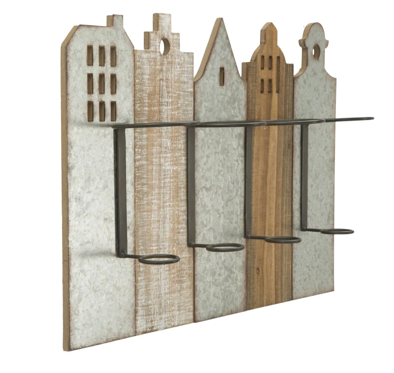 Porta Bottiglie Da Muro City Cm 60X12X40