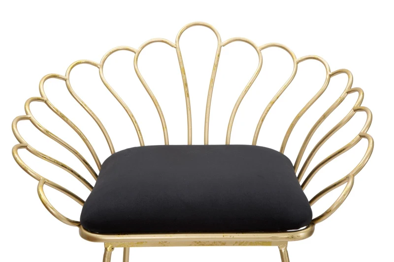 Sgabello Glam Flower Nero Cm 57X52X94-56X48X72,50