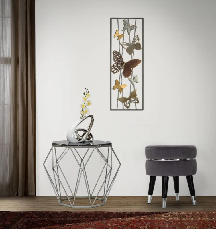 Sgabello Paris Grigio/Silver Cm Ø 35X40,5