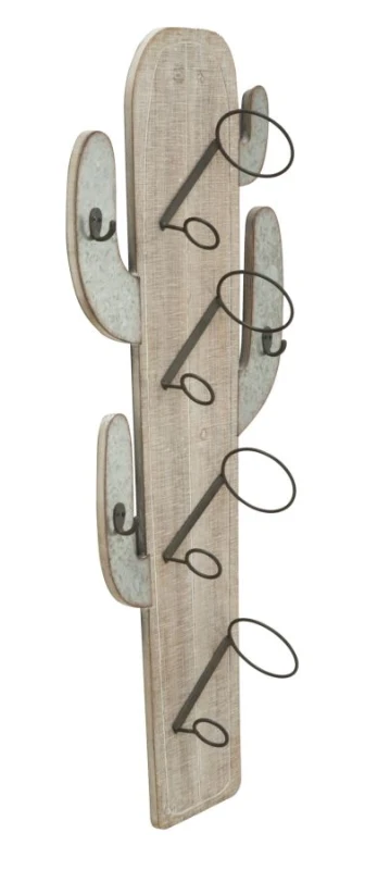 Porta Bottiglie Da Muro Cactus Cm 46X12X96