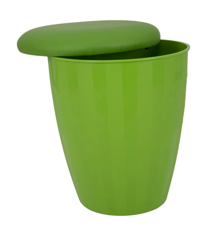 Sgabello Contenitore Easy Verde Cm Ø 38X45