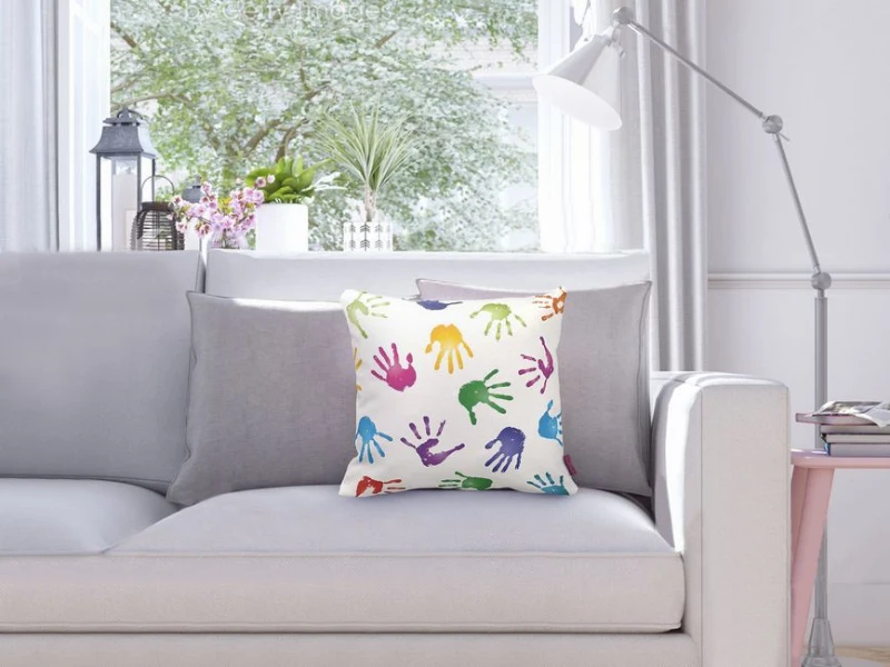 Homemania Cuscino Decorativo Fantasia Mani 43x43x5 cm