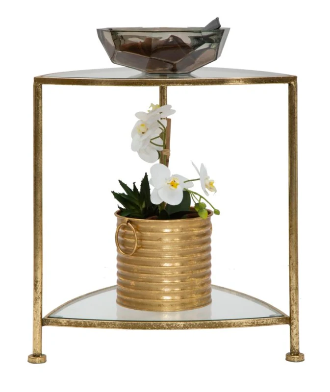 Tavolino 2 Ripiani Triangle Cm 45X45X50