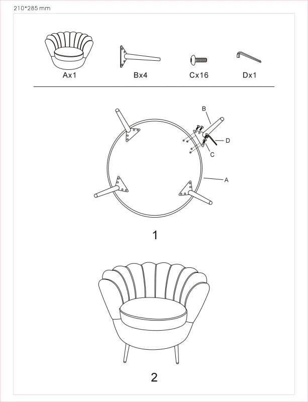 Poltrona Vienna Rosa Cm 85X70X88