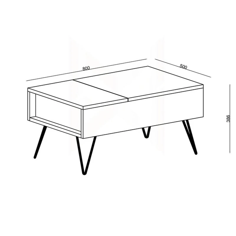 Homemania Tavolino Da Caffè Mixa Rovere, Bianco W80xD50xH38,6 cm