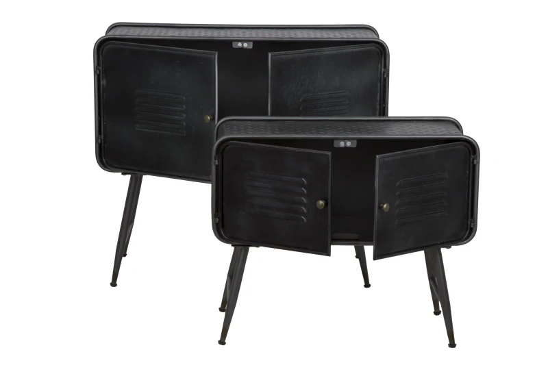 Mobiletto Iron School Coppia Cm  88X38X78 - Cm 70.5X30X58.5