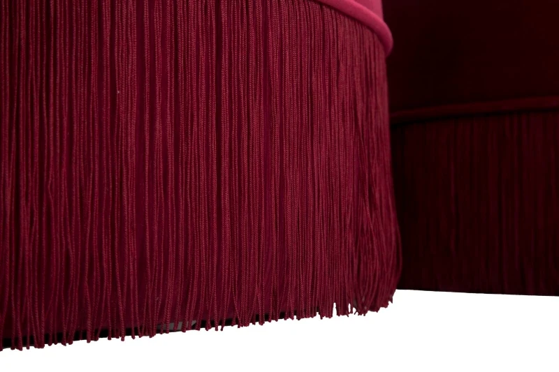 Puff Con Contenitore Lines New Coppia Bordeaux Cm Ø 71X41-55X33