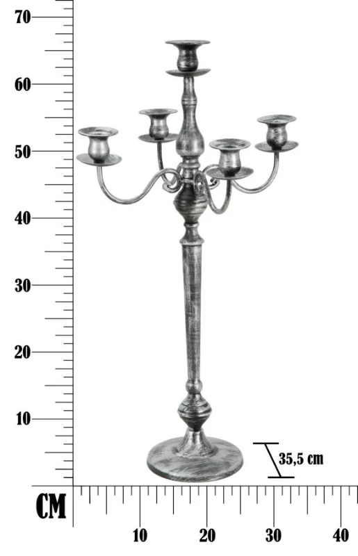 Porta Candela 5 Fuochi Industry Cm Ø 35.5X66