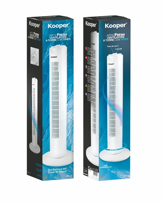 Kooper Aria Ventilatore A Torretta Bianco 45W