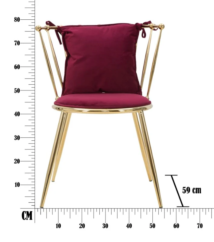 Sedia Glam Backy Cm  57X59X79(Seat Height Cm 49 )