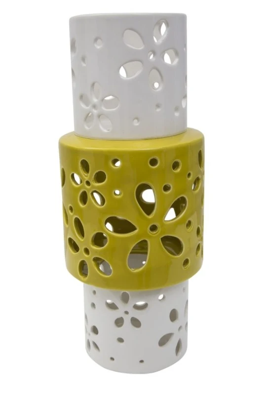 Vaso Porcellana Yellow Ring Ø Cm 14X34 