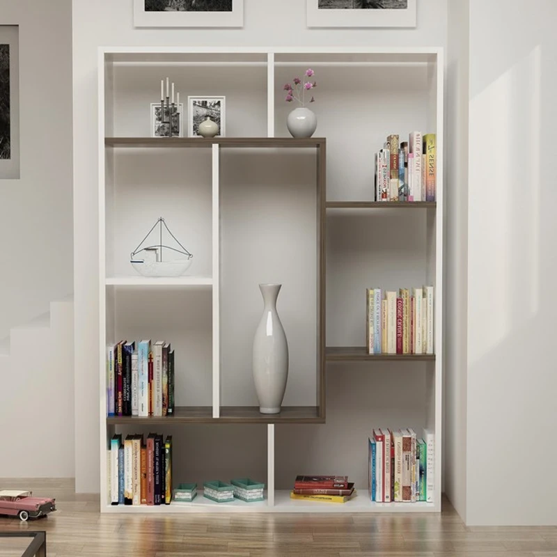 Homemania Libreria Liam W100xD22xH136 cm Bianco, Noce