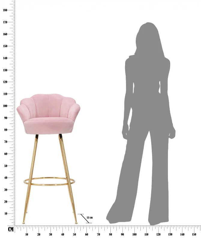 Sgabello Bar Vienna Rosa Cm 55X53X110