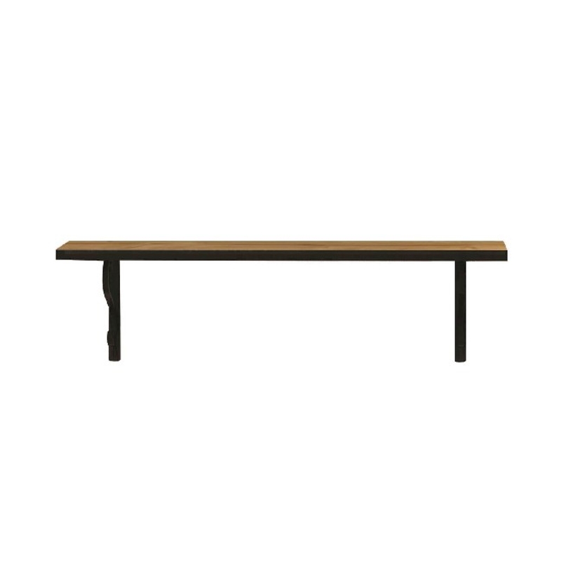 Mensola Sarange da Parete con Ripiano Porta Libri in Rovere e Metallo L80xP18xA17cm