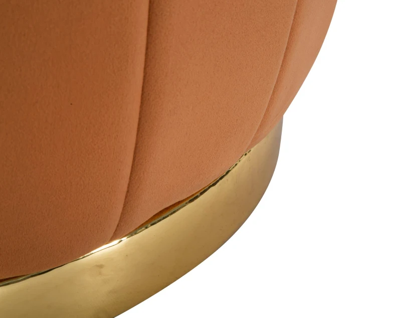 Puff Contenitore Paris Ruggine/Gold Cm Ø72X43