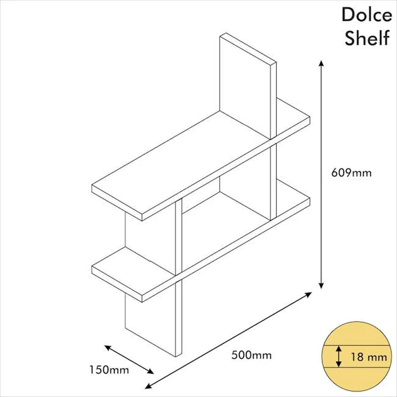 Homemania Mensola Dolce W50xD15xH60,9 cm Bianco