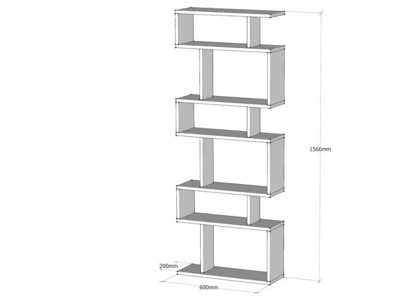 Homemania Libreria Tablero W60xD20xH156,6 cm Bianco