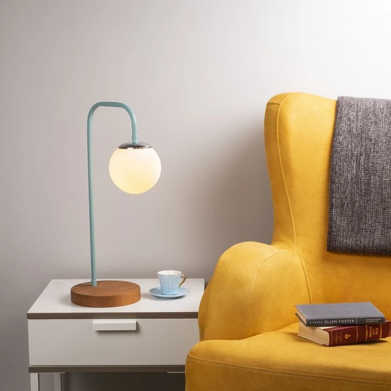 Homemania Lampada Da Tavolo Lanty W30xD18xH53 cm Blu Pastello