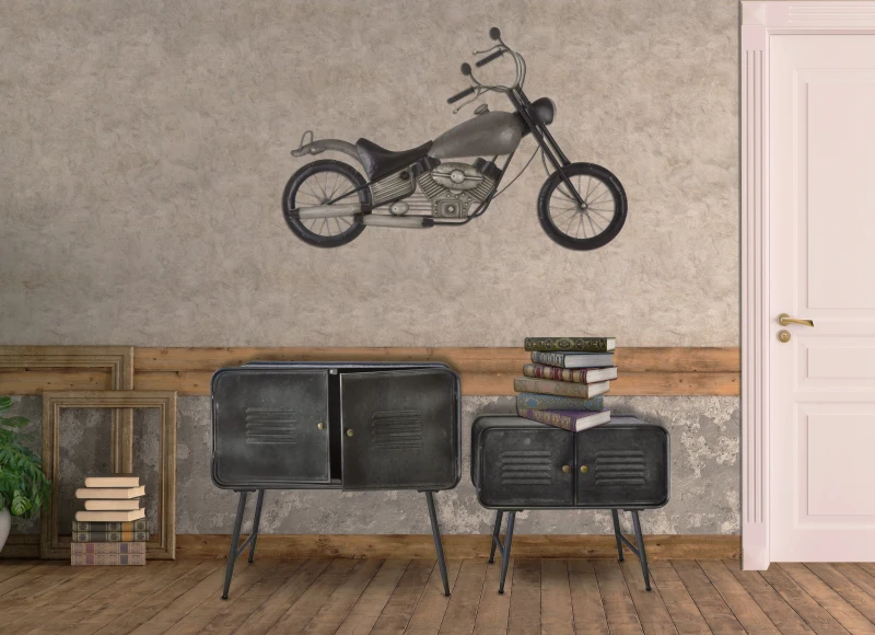 Mobiletto Iron School Coppia Cm  88X38X78 - Cm 70.5X30X58.5