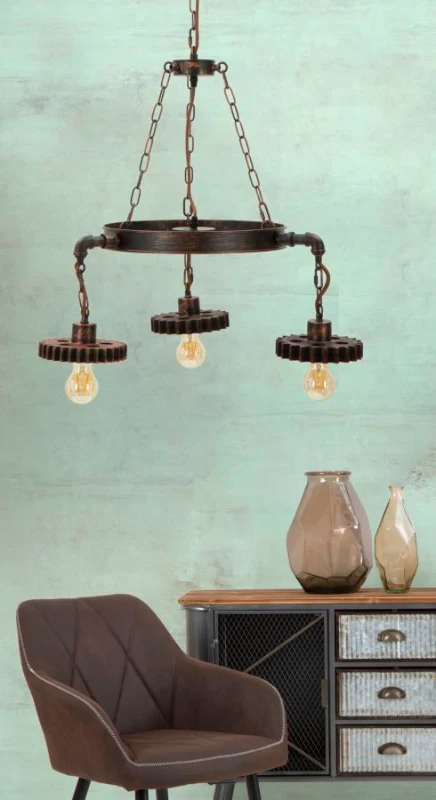 Lampadario Ingranaggio 3 Luci Cm Ø 54X104