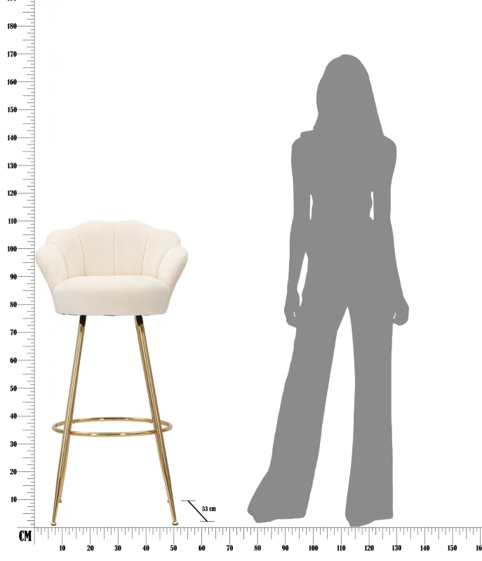Sgabello Bar Vienna Crema Cm 55X53X110