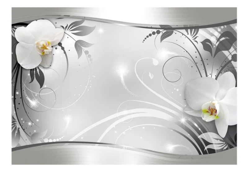 Fotomurale - Silver Abstract 200x140