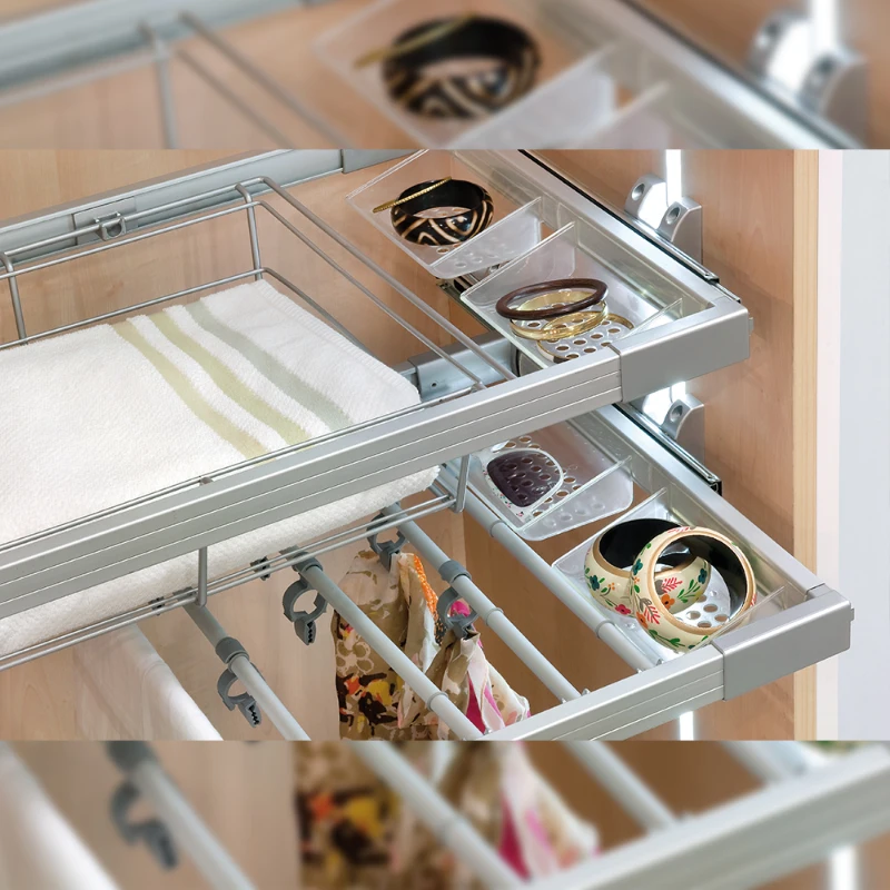 Emuca Kit di guida e cassetto metallico Keeper per modulo 600 mm e finitura anodizzato opaco