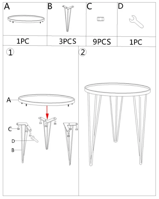 Tavolinetto Da Caffe' Glam Gold/Mirror Cm Ø 40X49