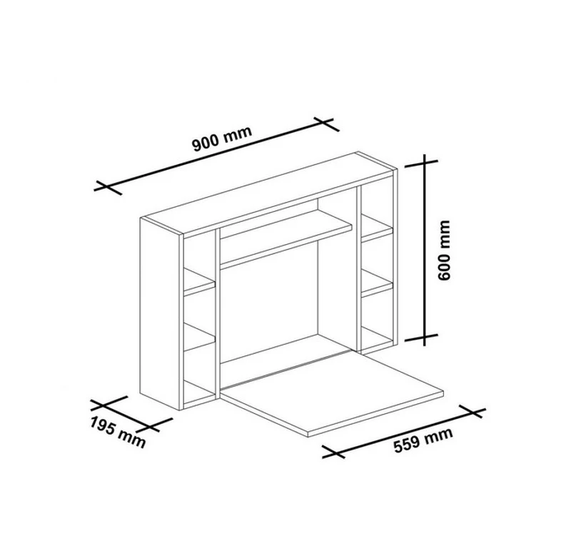 Homemania Scrivania Omega W90xD19,5xH60 cm Bianco