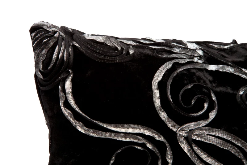 Fodera Cuscino Flowy Nero Cm 40X40 