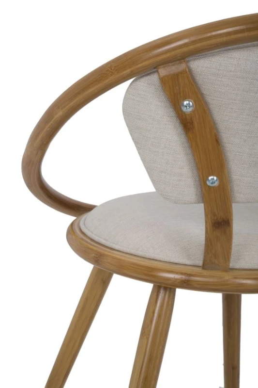 Sedia Bamboo con Imbottitura In Lino Globe Cm 58X54X75