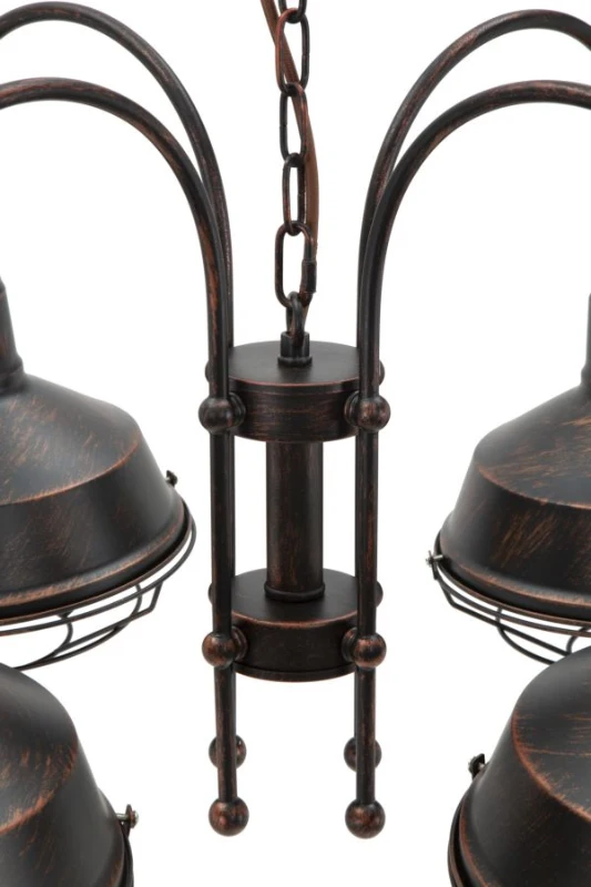 Lampadario Bronks 4 Luci Cm  80X80X40 (Catena Cm 80)