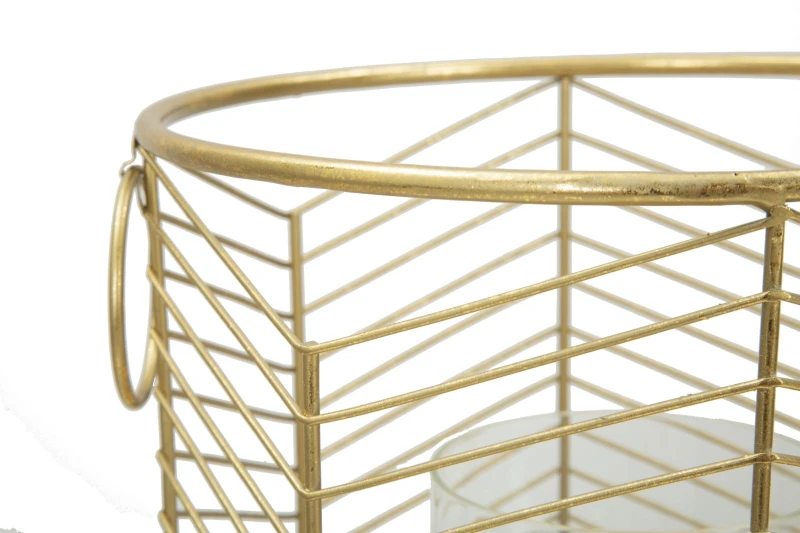 Porta Candela Glam Ring Coppia Cm Ø 23.5X25-19X24