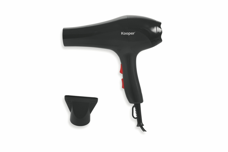 Kooper Set Asciugacapelli 2000W E Piastra 32W Nero