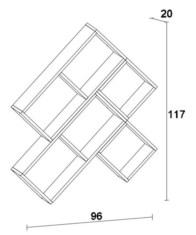 Homemania Libreria Delos W96xD20xH117 cm Bianco, Rovere