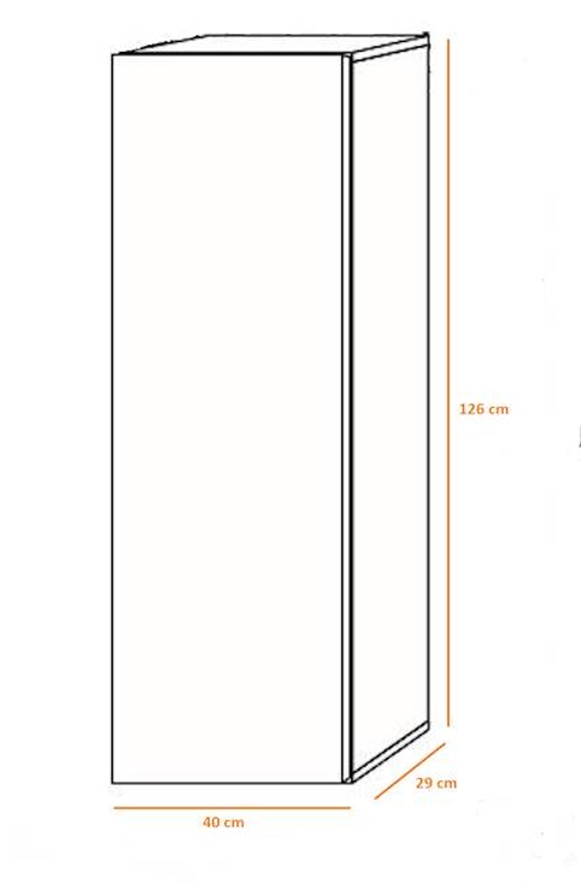 Homemania Armadio Tallinn Bianco Opaco, Nero Lucido PVC W30xD29xH126 cm