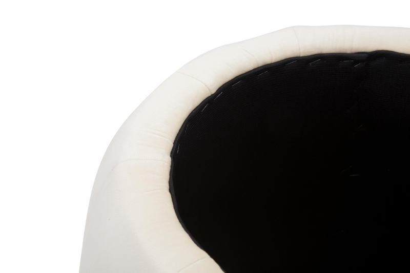 Puff/Contenitore Paris Crema/Gold Cm Ø 43X43