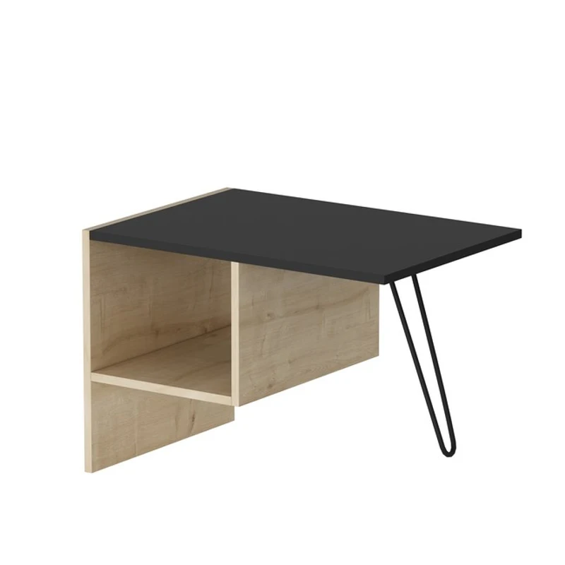 Homemania Tavolino Da Caffè Loop W71,8xD50xH45 cm Rovere, Nero