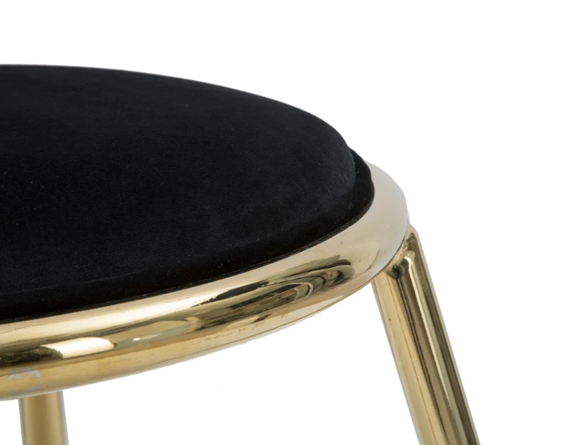 Sgabello Glam Emily Nero Cm Ø 45X45 (Misura Gambe Cm 45)