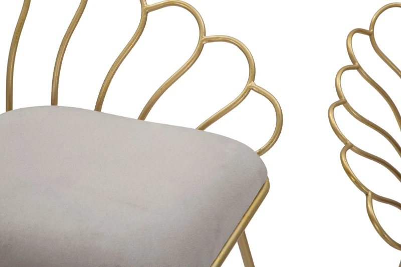 Sgabello Glam Flower Grigio Cm 57X52X94-56X48X72,50