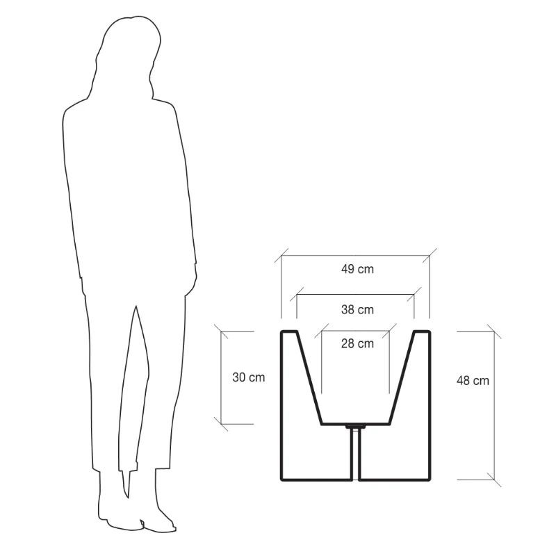 Farmet New Vaso Rettangolare Atlantis Cm 50 Bianco 49x49x48