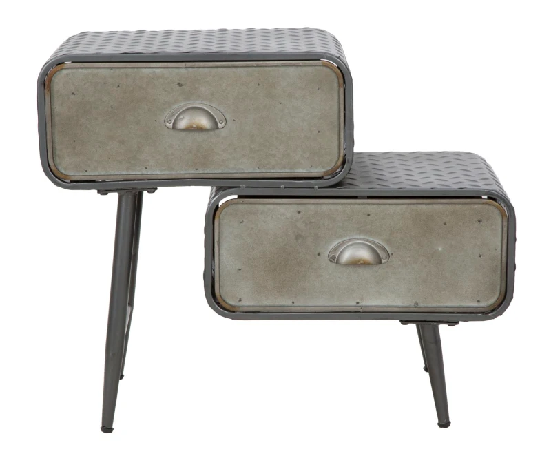 Mobiletto 2 Cassetti Iron School Cm 63X29.5X52.5