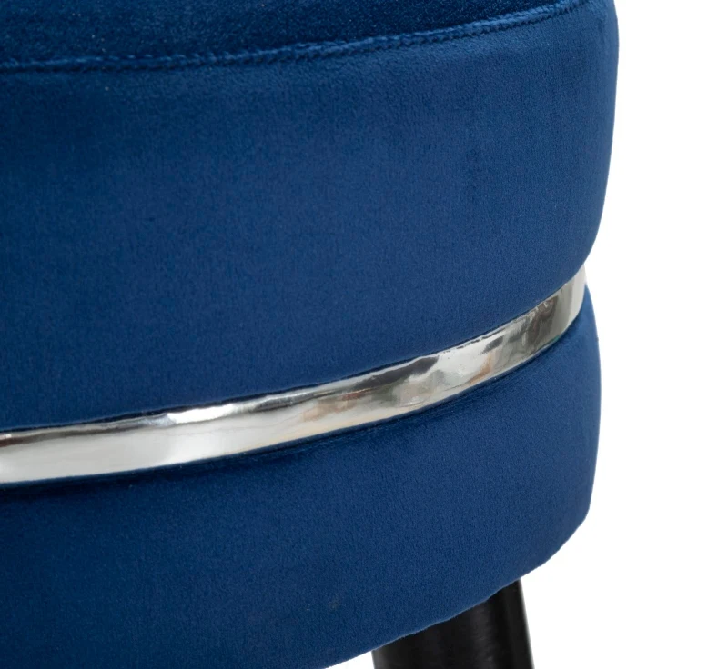 Sgabello Bar Paris Blu/Silver Cm Ø 35X74