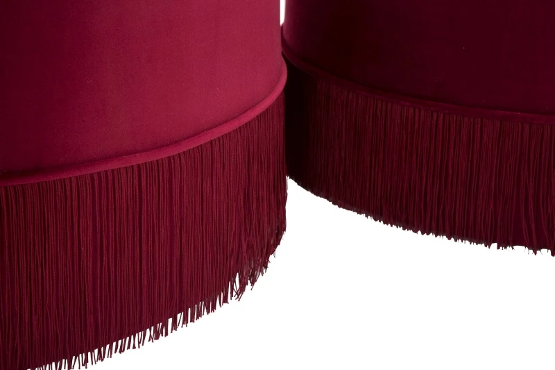 Puff Con Contenitore Lines New Coppia Bordeaux Cm Ø 71X41-55X33