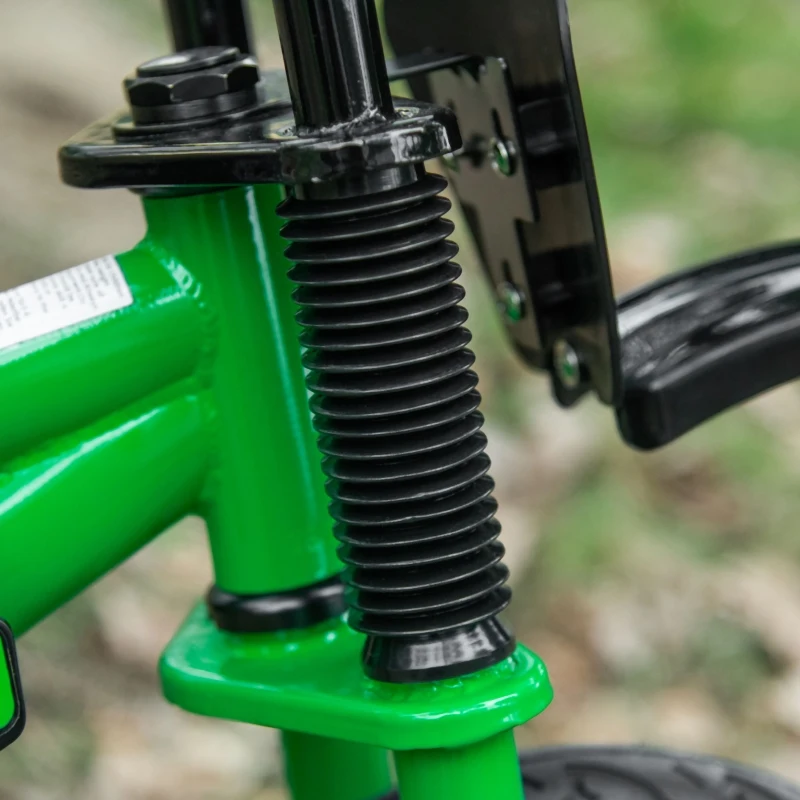 HOMCOM 12" Kids Balance Bike, No Pedal Training Bicycle w/ Air Filled Tyres, Soft Handlebar, PU Seat, for Ages 3-6 Years Gift for Boys Girls - Green