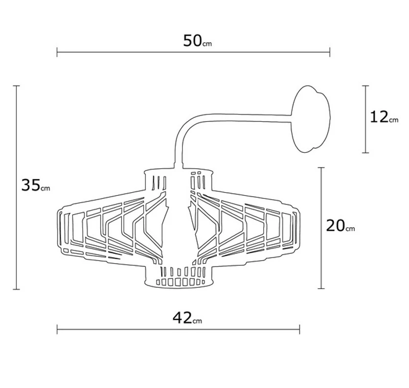 Homemania Lampada A Parete Largy W42xD50xH35 cm Bianco