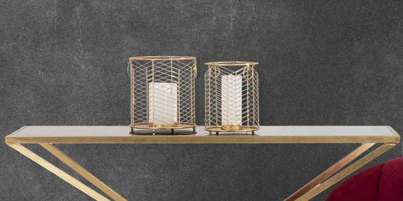 Porta Candela Glam Ring Coppia Cm Ø 23.5X25-19X24