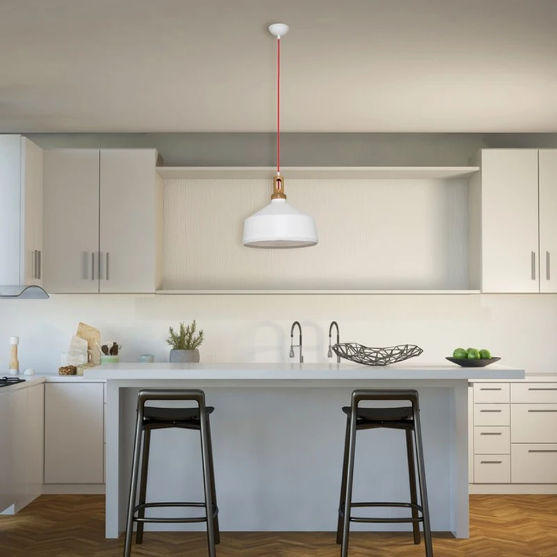 Homemania Lampada A Sospensione Elegant Triangolo Bianco W35xD35xH120 cm