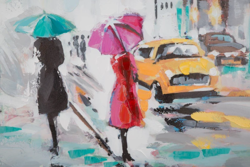 Dipinto Su Tela Rain Paris -B- Cm  100X3X100                        