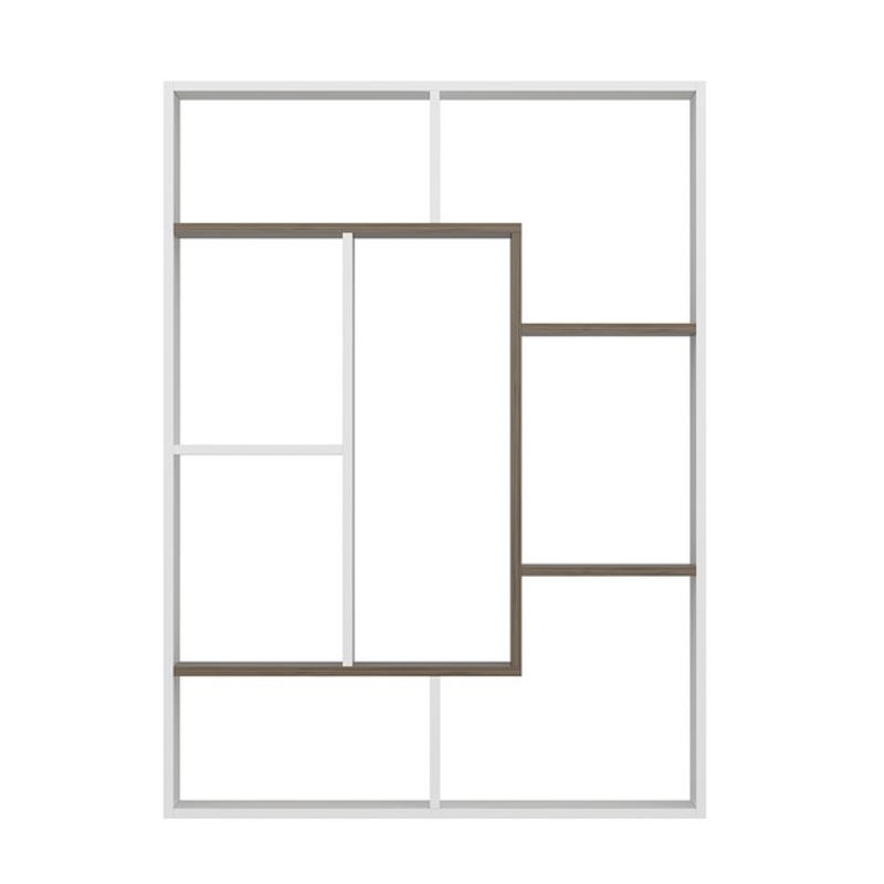 Homemania Libreria Liam W100xD22xH136 cm Bianco, Noce